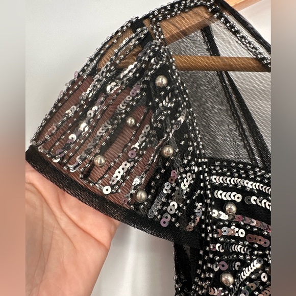 Nasty Gal sequin and mesh Cocktail Party Dress - Picture 4 of 6